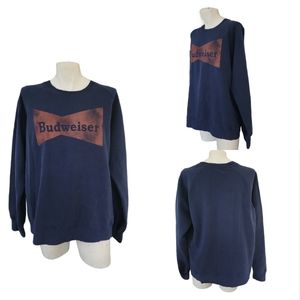 MV Sport Vintage Fleece Budweiser Long Sleeve Sweatshirt Size XL
